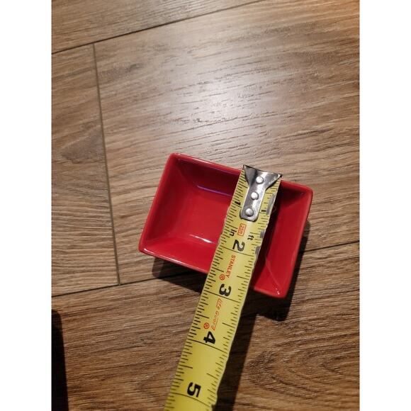 Sushi Set of 4 Asian Stoneware Dinnerware Small Plates 8 Pieces Red Black - Picture 9 of 9